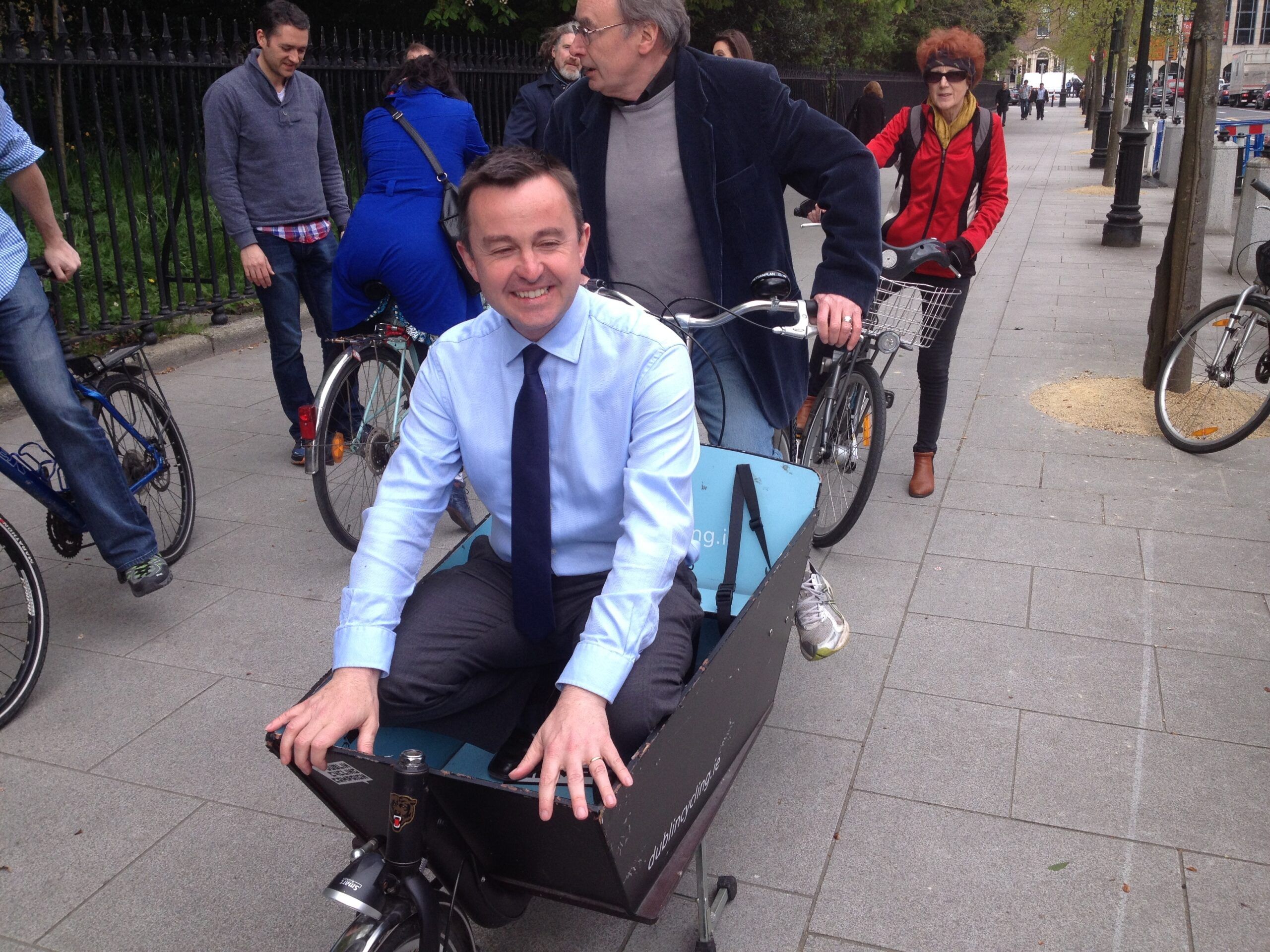 Minister Brian Hayes takes a ride